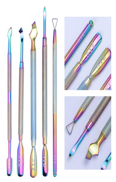 

1pcs chameleon double end nail art pusher uv gel polish dead skin remover manicure cutter spoon cuticle tool4856525