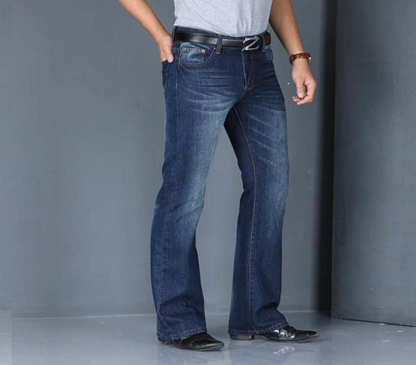 

korean style mens autumn flared jeans for men boot cut bell bottom flare denim pants long trousers fashion loose jeans hombre 20112722577, Blue