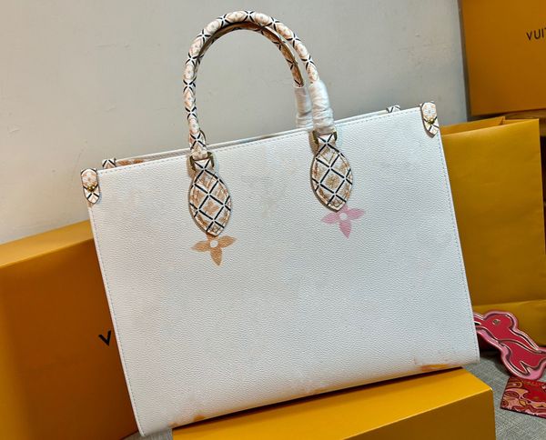 

10a designer bag fashion totes shopping bag yellow floral letters canvas double handle jacquard shoulder strap coin purse onthe handbags go