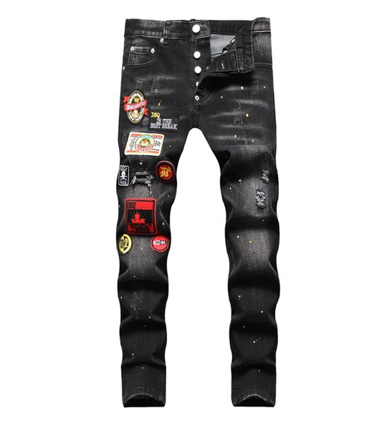 

2023ss designer jeans clothing pants men women t shirts panther print army green destroyed mens slim denim straight biker skinny jean men 06, Blue