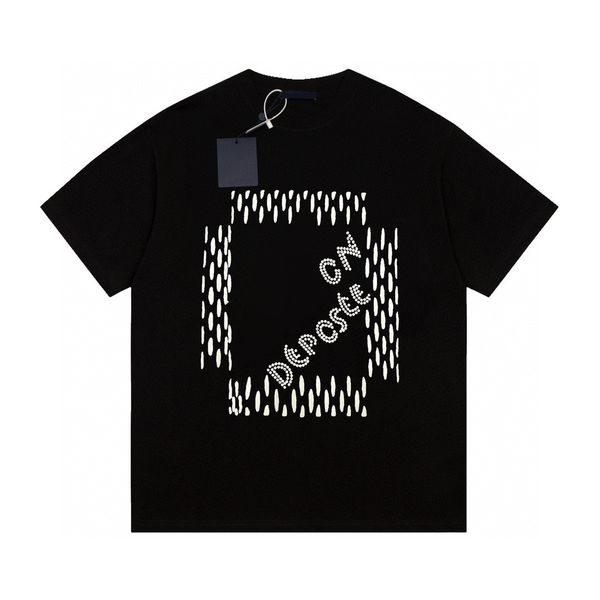 

men's plus tees & polos round neck embroidered and printed polar style summer wear with street pure cotton t-shirts 635, Black