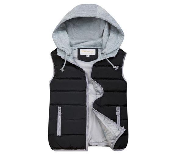 

fashion women autumn winter warm vest coat cotton wadded hooded with zipper waistcoat plus size female jacket outerwear10 colors9115454, Black;white