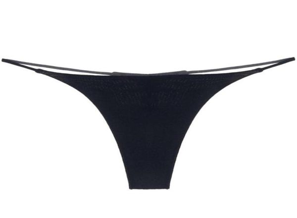 

2020 women bandage g string panties solid color low waist thin strappy thongs female cotton bikini underwear mini thong3875658, Black;pink