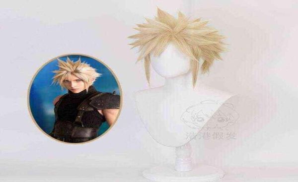 

anime final fantasy vii ff7 cloud strife linen blonde cosplay wigs heat resistant hair wig y22040895669045150196, Black