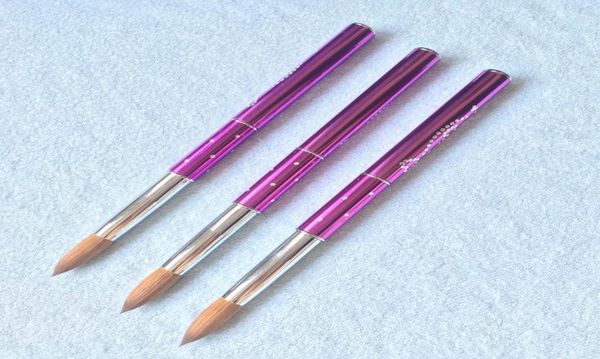 

acrylic nail art brush 68101214161820 round sharp design pure kolinsky professional diamond and painting sable flower mani1288433, Yellow