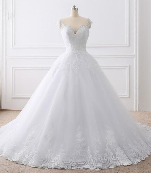 

real ball gown wedding dresses lace appliques bridal gowns vestido de brides princess beach wedding dress bridal gowns3180010, White