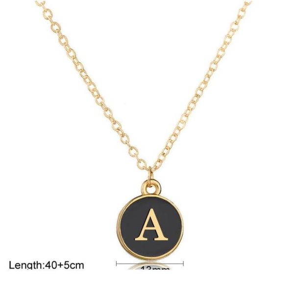 

gold black shell 26 letter necklace pendant necklace alphabet stainless steel choker necklace for women girls fri jllmju5088528