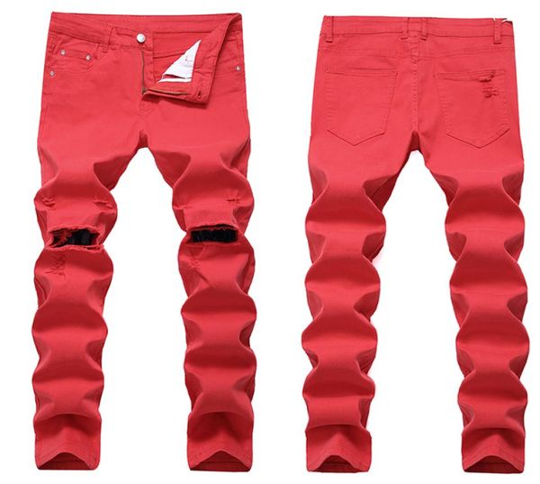 

2022 distressed ripped skinny jeans fashion mens jeans slim motorcycle moto biker causal denim pants hip hop men9228041, Blue