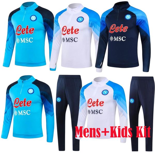 

22 23 napoli tracksuit football training set football shirt osimhen lozano sportswear 2023 ssc naples zielinski anguissa olivera kvaratskhel, Black