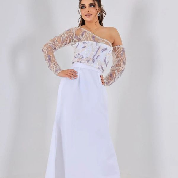 

luxury white mermaid evening dresses gowns 2023 beaded crystal off the shoulder long sleeved elegant for woman party, Black;red