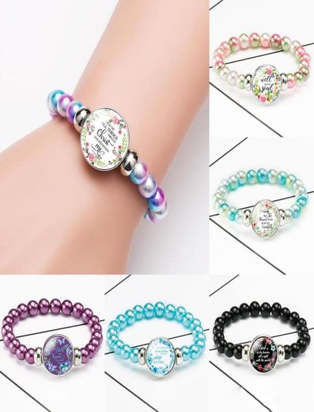 

religion christian scripture bracelet for women men catholic acrylic rosary beads chains bangle bible verse charm fashion jewelry 1239146, Golden;silver