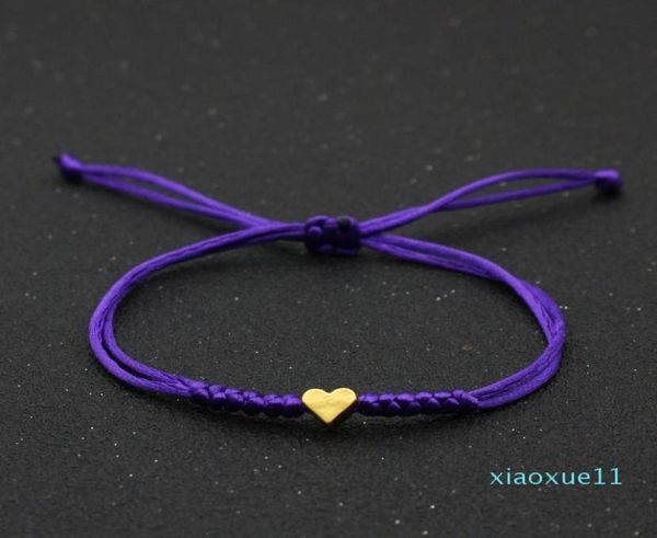 

gold silver love heart bracelet women men lovers039 wish red string braided adjustable couple bracelets jewelry7113517, Golden;silver