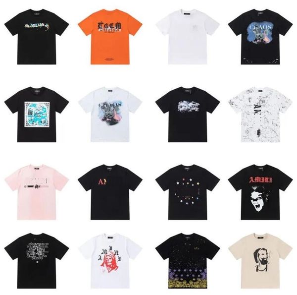 

designer mens t-shirts letter colorful speckle graffiti letter couples tees banner print t-shirts luxury brand men and women tees brand t-sh, White;black