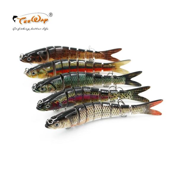 

lifelike fishing lure 8 segment swimbait crankbait hard bait slow 30g 14cm with 6 fishing hooks fishing tackle8346277