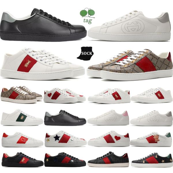 

womens mens shoes bee ace sneakers low casual shoe with box sports trainers designer tiger embroidered black white green stripes jogging wom