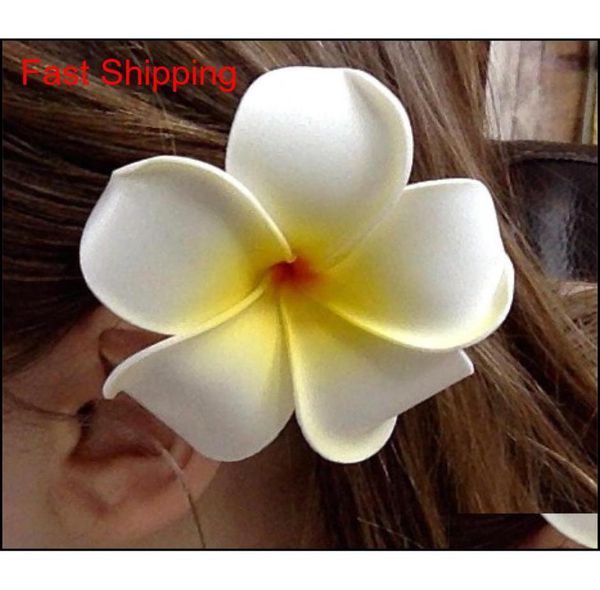 

clips barrettes hair clip womens girls hawaiian plumeria foam flower diy headwear pe frangipani hairpin white yellow 69 qpnqw9431433, Golden;silver