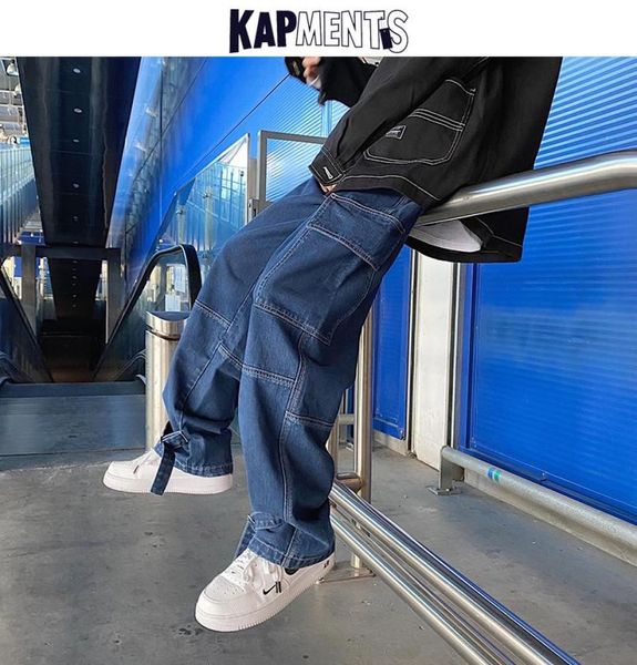 

men039s jeans kapments men baggy harajuku vintage denim trousers 2021 mens y2k japanese streetwear pants man korean fashion jea6109476, Blue