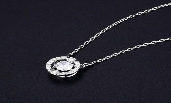 

necklace s family beating heart female element crystal smart clavicle chain8673901, Silver