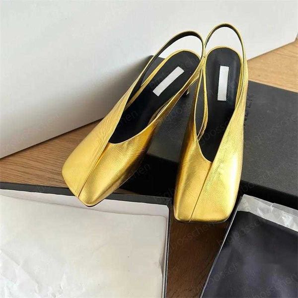 

luxury dress shoes ladies high heels designer fashion minimalist wind square toe leather gold silver outdoor career bar banquet wedding shoe, Black