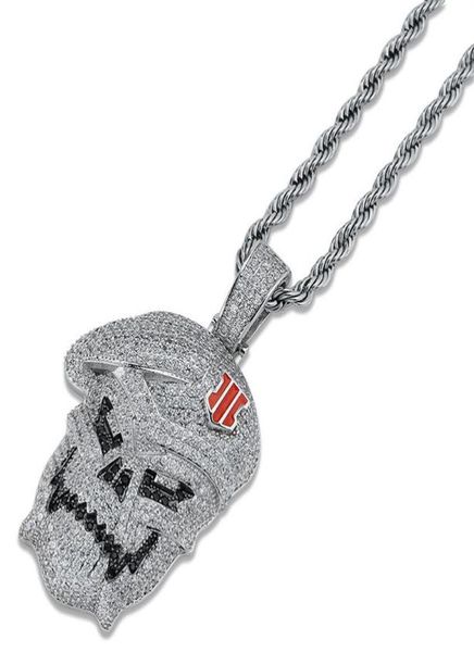 

hip hop jewelry micro pave black ops skeleton skull pendant necklaces silver cubic zircon iced out zircon jewelry male gift228k2729715
