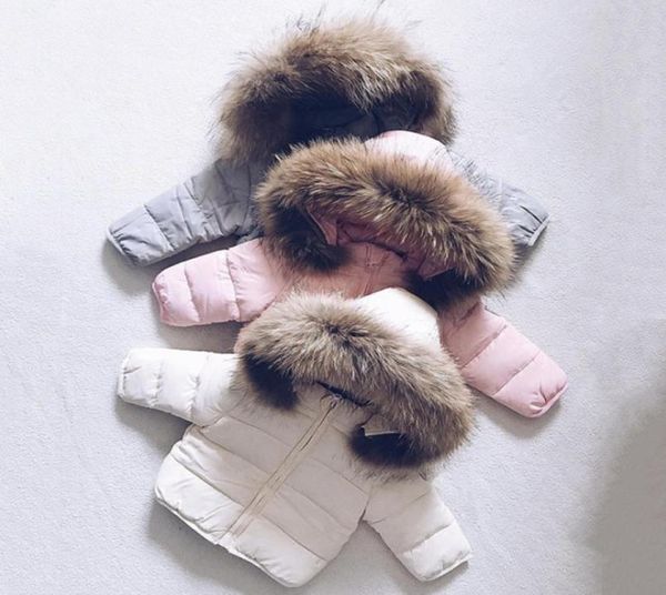 

baby winte down jacket thick cotton padded infant toddler fur hooded coat solid snow suit zipper baby clothes yhm3099274799, Blue;gray