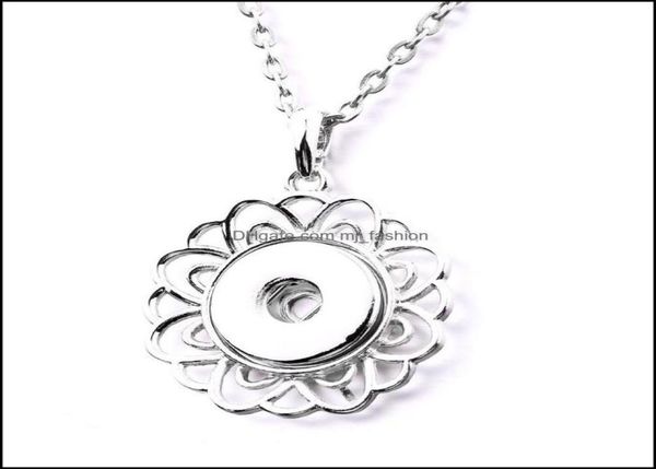 

pendant necklaces pendants jewelry simple styles snap button necklace 18mm ginger snaps buttons hollow out charms drq8002764, Silver