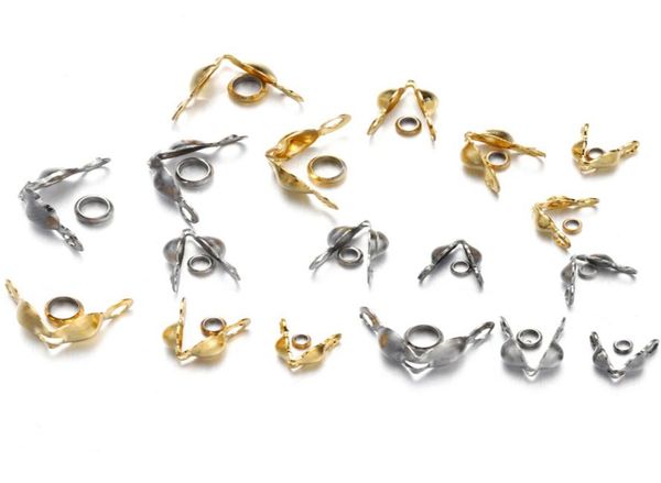 

jewelry accessories jewelry makingjewelry findings components 50pcslot stainless steel gold plated connector clasp crimp end bead8533365, Blue;slivery