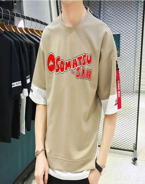 

men039s tshirts japan anime osomatsusan t shirt casual summer short sleeves teenagers custom printed tee tees 9420166, White;black