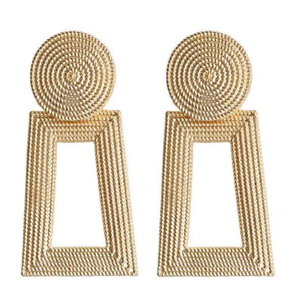 

new rules large trapezoidal european and american jewelry temperament generous pendant earrings hollow business square earrings1660909, Silver