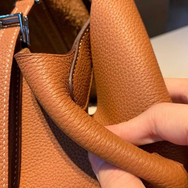 

authentic totes picotin women's luxury bags 2023 new color-blocking vegetable basket bag leather bucket lychee grain layer cow simple a