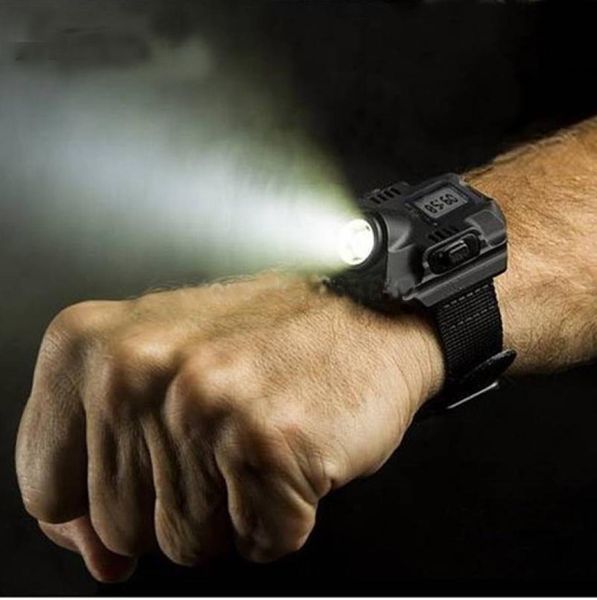 

new portable xpe q5 r2 led wrist watch flashlight torch light usb charging wrist model tactical rechargeable flashlight8283412
