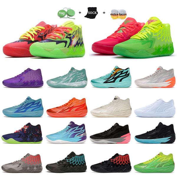 

lamelo ball mb.01 02 basketball shoes court mens trainers be you rick and morty adventures queen city supernova black sunset glow white silv