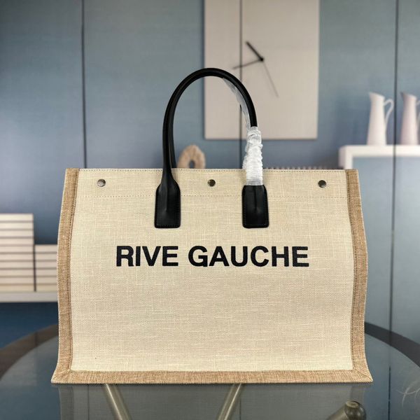 

rive gauche tote bag shopping bag lady luxury handbags canvas designer tote high-capacity beach travel bags shoulder