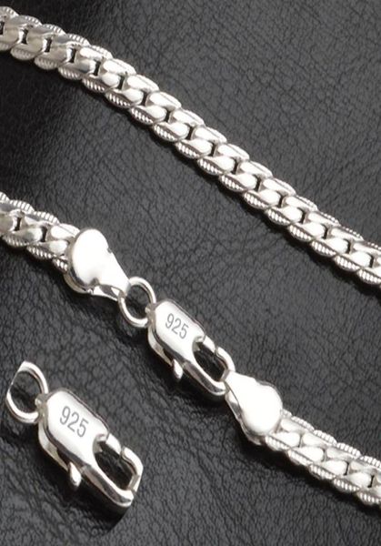 

5mm 925 sterling silver chains 20inch women full sideways silver choker necklaces for men fashion jewelry accessories gift6506307
