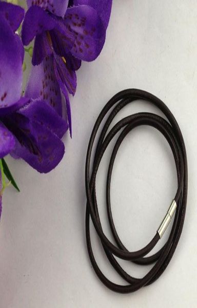 

20 pcs 3mm fashion brown leather cord necklaces 60cm 2267304217898, Black