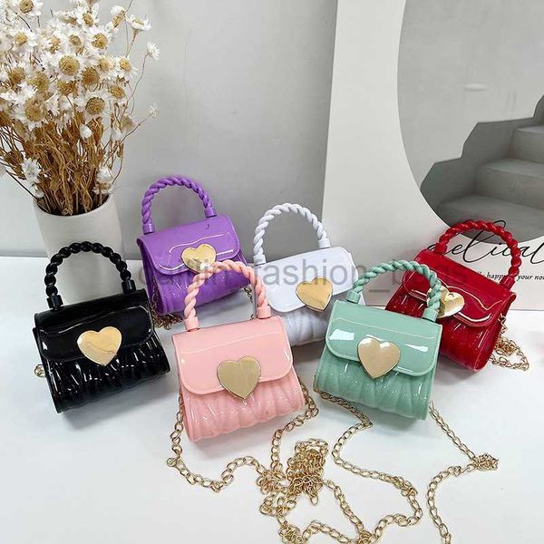 

cross body new children's skew straddle bag girls' change bag chain handbag pvc one shoulder small bag candy color love bag caitli