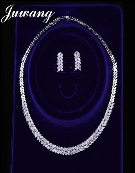

juwang bridal jewelry sets for brides cubic zirconia crystal simplicity earrings and necklace jewelry sets gift5377667, Slivery;golden