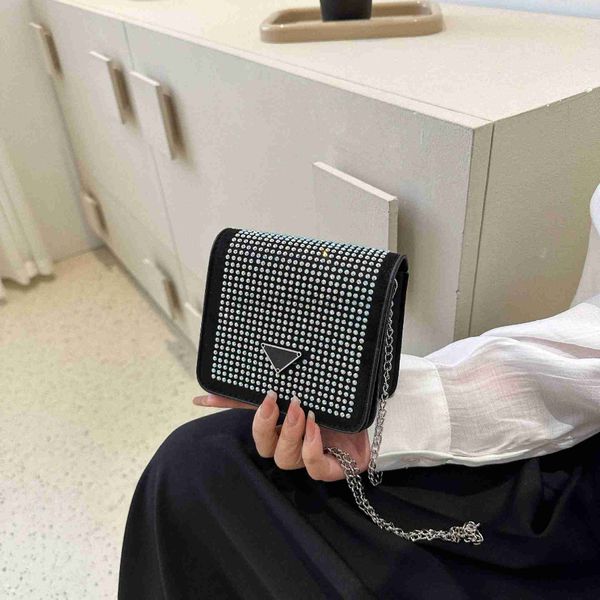 

cross body 2023 new crossbody bag chain lipstick earphone bag water diamond small square bag women's mini shoulder bag trendstylishhand