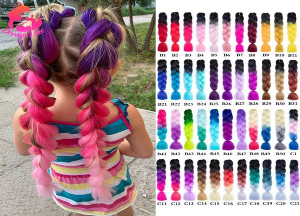 

synthetic braiding black dream like jumbo braid synthetic 81 color briading 24inch high temperature fiber extensions hair for1224395, Black;brown