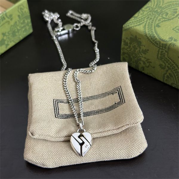 

designer pendant necklaces double letter g logo chains necklaces luxury women fashion jewelry metal ggity silvery necklace gift 4356, Silver