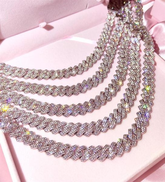 

who 14mm prong miami cuban link chain 16inch 18inch 20inch 22inch 24inch 26inch 28inch 30inch iced out rhinestone gold silver men 5817970