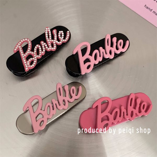 

super rose pink barbie style hairpin rose red hairpin sweet cool spicy girl hairpin side hairpin hairpin accessories, Golden;silver