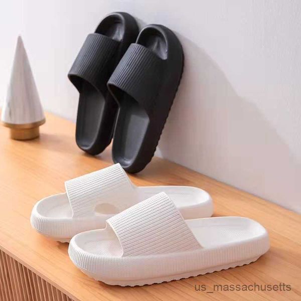 

slipper 4cm thick sole texture slippers for women summer waterproof odorproof skin friendly large feet treading cool slippers r230815, Black;grey