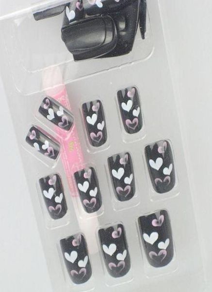 

20boxslot 108 optional acrylic nail art false fake nail tips with nail glue 24pcsbox4488618, Red;gold