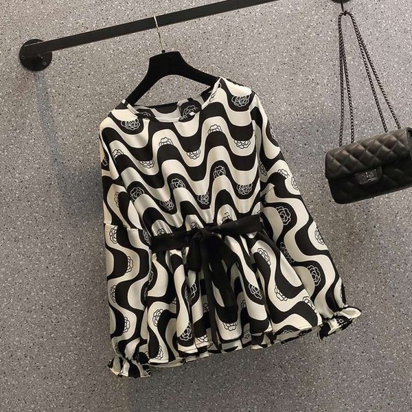 

sweet and blouses spicy style l size womens clothing autumn slimming flesh covering french chiffon long sleeve, White