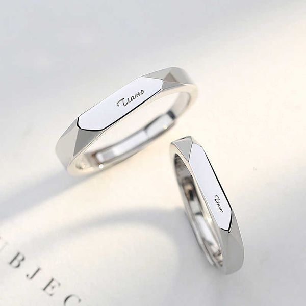 

luxury bvlgr jewelry accessories designer woman italian i love you couple ring male and female pair of open ring simple flat engraved ring a, Silver