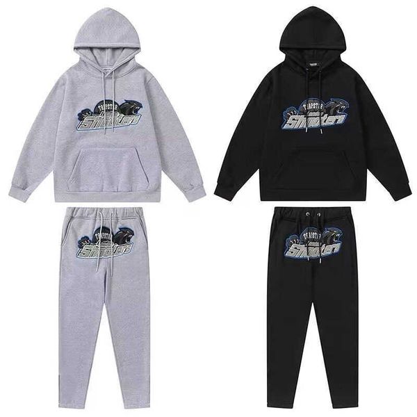 

trapstar brand tracksuit classic embroidery mens hoodie sportswear men's warm set loose trapstar hoodies sweatshirt5onp, Black