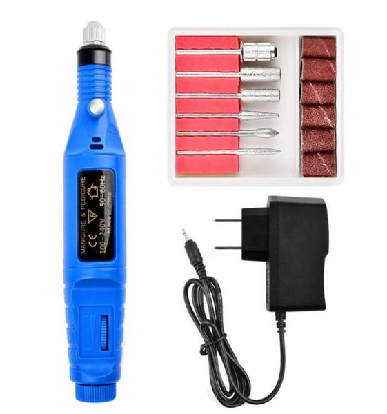 

professional electric machine nail drill bits manicure set cuticle cutter nail file pedicure electric milling grinder nail tools3229478, Silver
