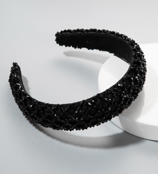 

fabric handmade string crystal hair band female elegant widebrimmed ins thickened sponge head band2163118, Silver