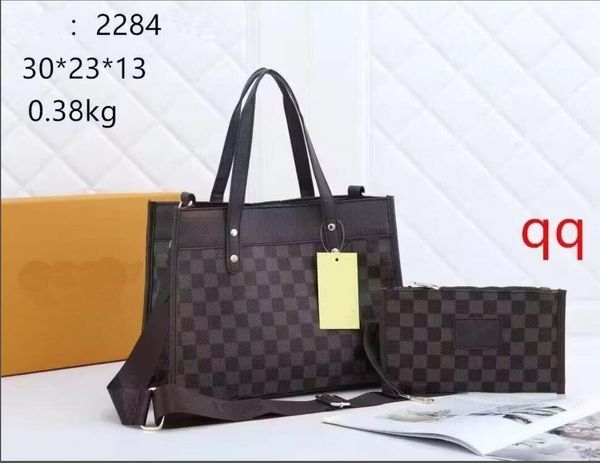 

ladies handbag large-capacity leisure business clutch plaid two-piece set 2284